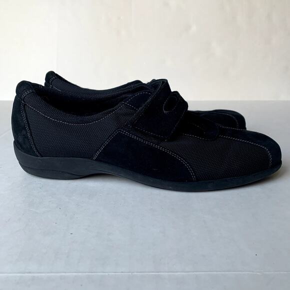 MUNRO Jolie Black Fabric Kid Suede Flats Loafers Sneakers Comfort Size 9M - Picture 2 of 8